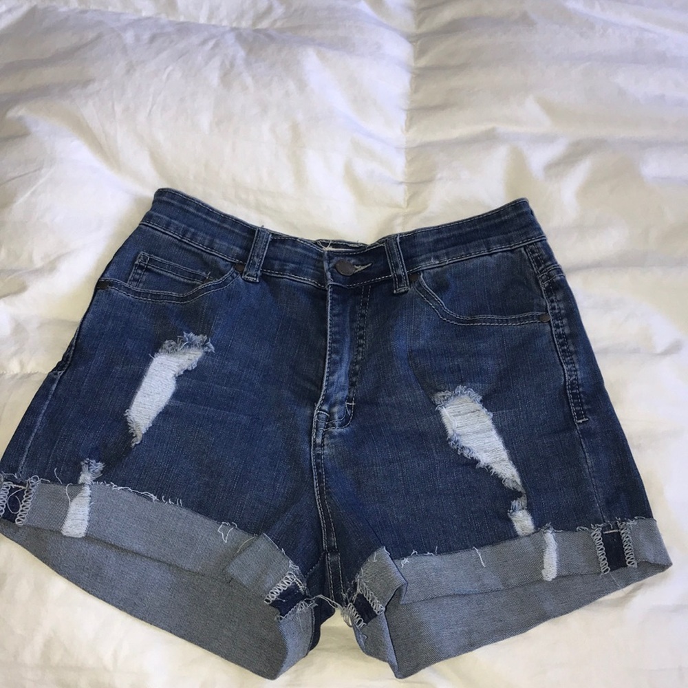 Blue Jean distressed shorts